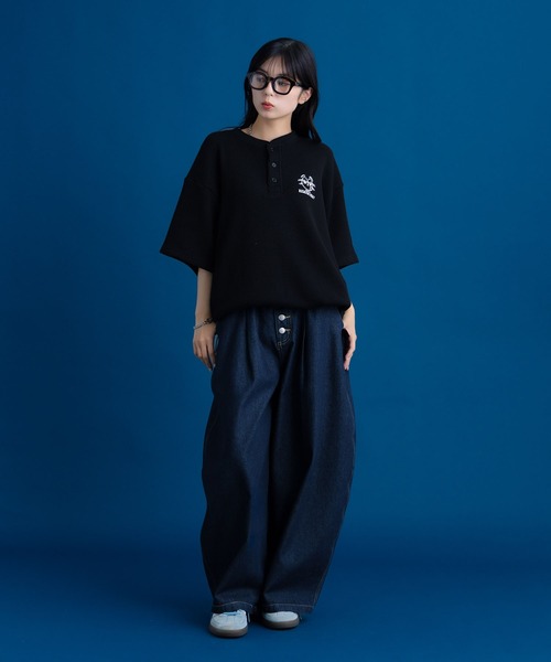 Remember.(リメンバー)の「ヘンリーネックサーマルドローコードTシャツ / Henley Neck Thermal Drawcord T-Shirt(Tシャツ/カットソー・メンズ・カモフラージュ/ブラック/ライトグリーン・MEDIUM/LARGE)」の15枚目の写真