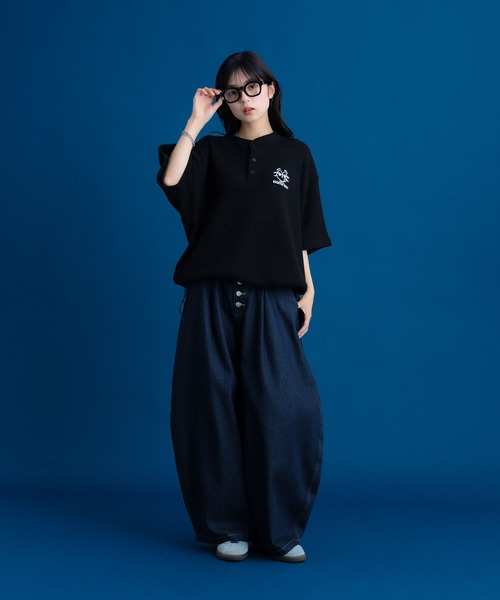 Remember.(リメンバー)の「ヘンリーネックサーマルドローコードTシャツ / Henley Neck Thermal Drawcord T-Shirt(Tシャツ/カットソー・メンズ・カモフラージュ/ブラック/ライトグリーン・MEDIUM/LARGE)」の16枚目の写真