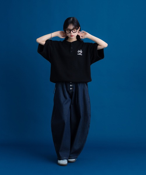 Remember.(リメンバー)の「ヘンリーネックサーマルドローコードTシャツ / Henley Neck Thermal Drawcord T-Shirt(Tシャツ/カットソー・メンズ・カモフラージュ/ブラック/ライトグリーン・MEDIUM/LARGE)」の18枚目の写真