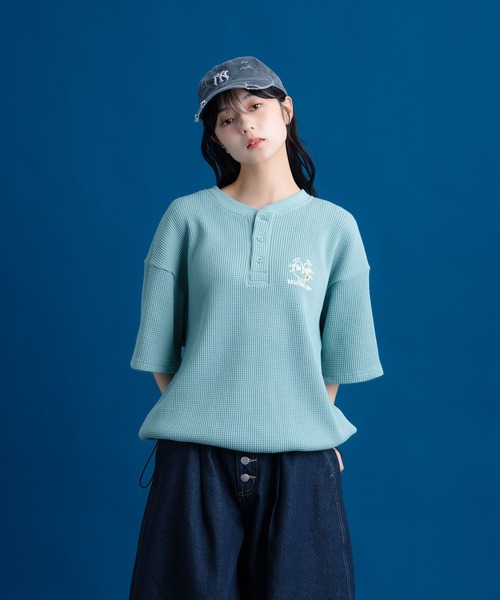 Remember.(リメンバー)の「ヘンリーネックサーマルドローコードTシャツ / Henley Neck Thermal Drawcord T-Shirt(Tシャツ/カットソー・メンズ・カモフラージュ/ブラック/ライトグリーン・MEDIUM/LARGE)」の19枚目の写真