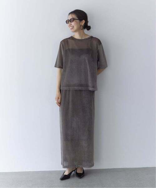 VERMEIL par iena(ヴェルメイユパーイエナ)の「ベロアメッシュプルオーバー(Tシャツ/カットソー・レディース・ブラック/ベージュ系その他・FREE)」の10枚目の写真