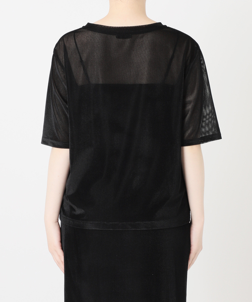 VERMEIL par iena(ヴェルメイユパーイエナ)の「ベロアメッシュプルオーバー(Tシャツ/カットソー・レディース・ブラック/ベージュ系その他・FREE)」の15枚目の写真