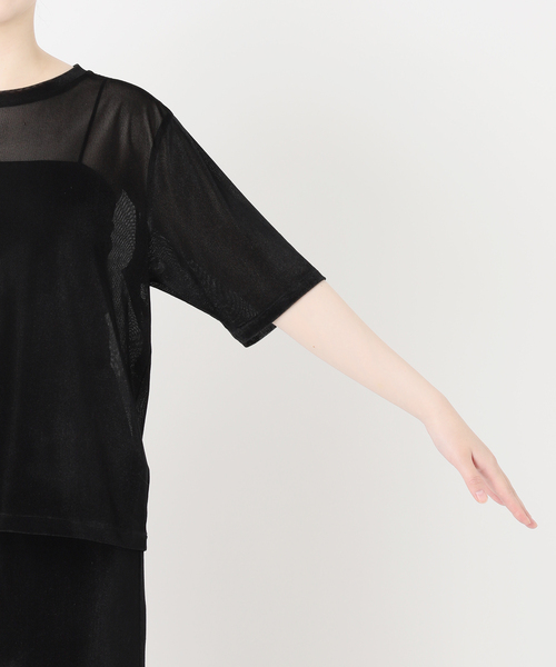 VERMEIL par iena(ヴェルメイユパーイエナ)の「ベロアメッシュプルオーバー(Tシャツ/カットソー・レディース・ブラック/ベージュ系その他・FREE)」の17枚目の写真