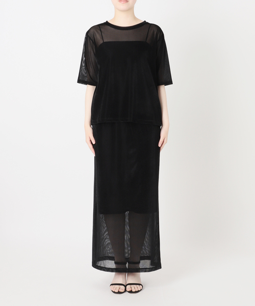 VERMEIL par iena(ヴェルメイユパーイエナ)の「ベロアメッシュプルオーバー(Tシャツ/カットソー・レディース・ブラック/ベージュ系その他・FREE)」の20枚目の写真