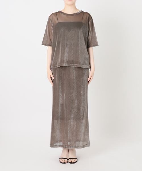 VERMEIL par iena(ヴェルメイユパーイエナ)の「ベロアメッシュプルオーバー(Tシャツ/カットソー・レディース・ブラック/ベージュ系その他・FREE)」の22枚目の写真