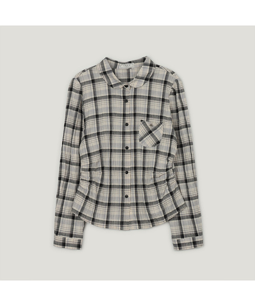 TWEE(トゥウィー)の「ケンダーチェックシャーリングスリム長袖シャツ(シャツ/ブラウス・レディース・ブラウン/ブラック・FREE)」の1枚目の写真