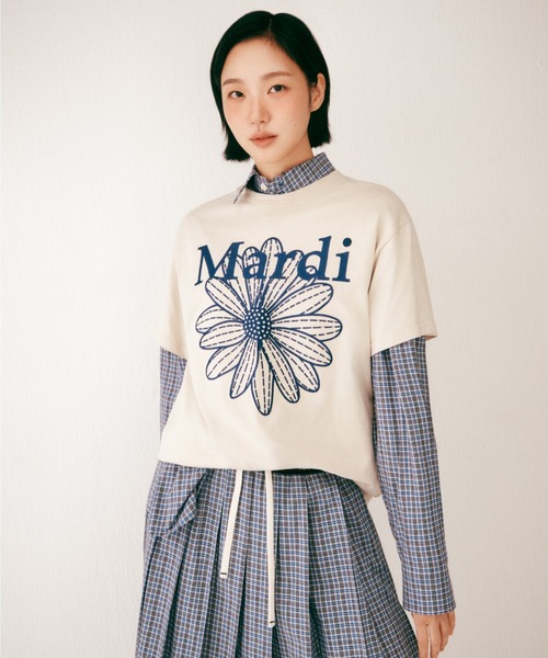 COTTON PLEATED MIDI SKIRT CHECK / コットン プリーツ ミディ