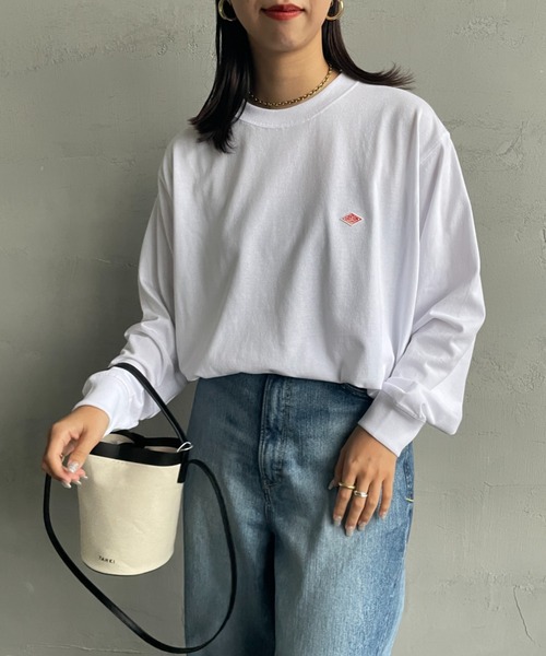 ダントン　ワンポイントロゴクルーネックロンT DANTON/ダントン] ワンポイントロゴ クルーネックロンT（Tシャツ