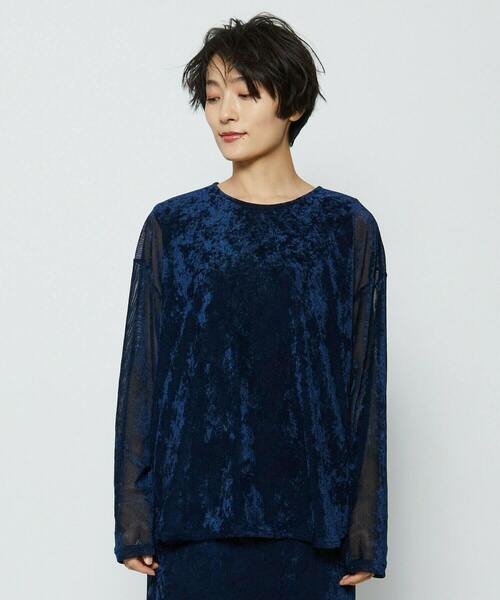 feerique(フィーリック)の「feerique ベロアチュールプルオーバー(Tシャツ/カットソー・レディース・ブラック/ネイビー・2/3)」の7枚目の写真
