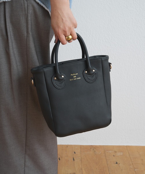 PUAL CE CIN(ピュアルセシン)の「【本革】レザー2WAYミニトートBAG(トートバッグ・レディース・ベージュ/ブラック・FREE)」の1枚目の写真