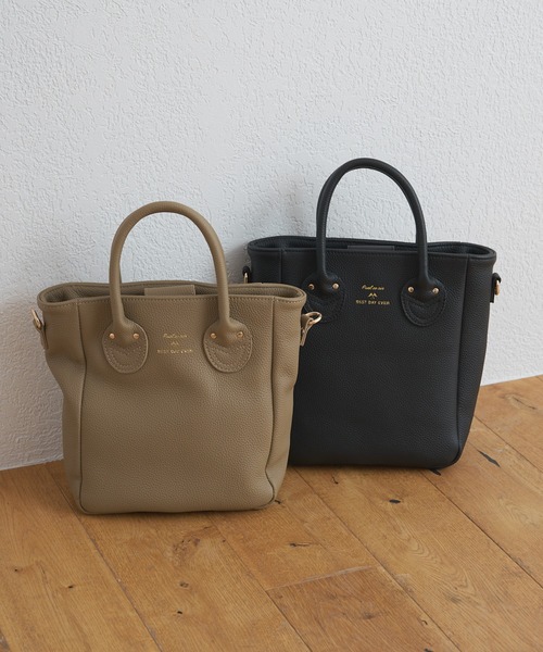 PUAL CE CIN(ピュアルセシン)の「【本革】レザー2WAYミニトートBAG(トートバッグ・レディース・ベージュ/ブラック・FREE)」の7枚目の写真