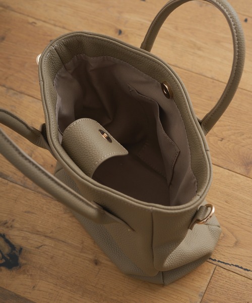 PUAL CE CIN(ピュアルセシン)の「【本革】レザー2WAYミニトートBAG(トートバッグ・レディース・ベージュ/ブラック・FREE)」の12枚目の写真