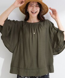 SHOO・LA・RUE | 【ひんやり/S-LL/体型カバー】はしごレースが涼し気な スラブポンチョ風ブラウス(シャツ/ブラウス)