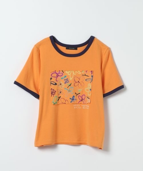 JEANASIS(ジーナシス)の「【kurry×JEANASIS】リンガーTEE/1043159(Tシャツ/カットソー・レディース・オレンジ/ホワイト/ブラック・FREE)」の3枚目の写真