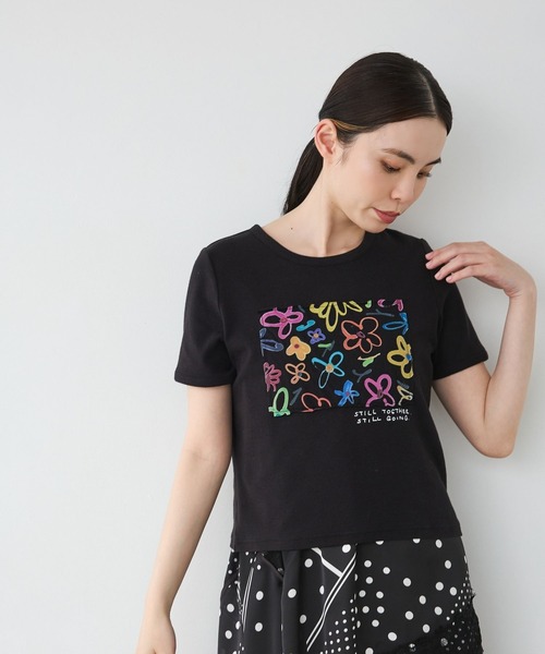 JEANASIS(ジーナシス)の「【kurry×JEANASIS】リンガーTEE/1043159(Tシャツ/カットソー・レディース・オレンジ/ホワイト/ブラック・FREE)」の2枚目の写真