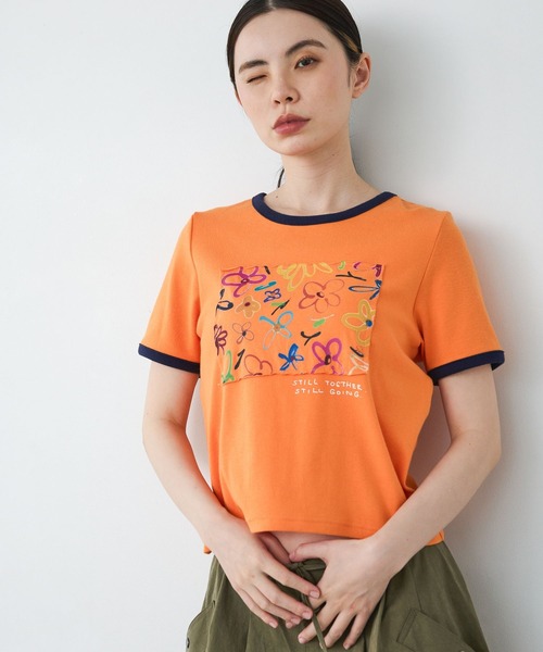 JEANASIS(ジーナシス)の「【kurry×JEANASIS】リンガーTEE/1043159(Tシャツ/カットソー・レディース・オレンジ/ホワイト/ブラック・FREE)」の22枚目の写真