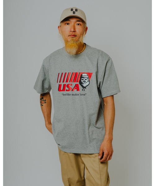 BIG MIKE（ビッグマイク）の「BIG MIKE ビッグマイク /26秋冬新作 チキンショップ ロゴ 半袖プリントTシャツ コットン アメカジ ユニセックス // 102628603（Tシャツ/カットソー・メンズ・ブラック/ホワイト/グレー系その他・LARGE/MEDIUM）」の3枚目の写真