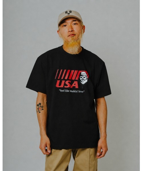 BIG MIKE（ビッグマイク）の「BIG MIKE ビッグマイク /26秋冬新作 チキンショップ ロゴ 半袖プリントTシャツ コットン アメカジ ユニセックス // 102628603（Tシャツ/カットソー・メンズ・ブラック/ホワイト/グレー系その他・LARGE/MEDIUM）」の2枚目の写真