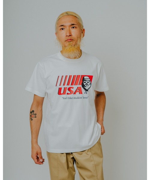BIG MIKE（ビッグマイク）の「BIG MIKE ビッグマイク /26秋冬新作 チキンショップ ロゴ 半袖プリントTシャツ コットン アメカジ ユニセックス // 102628603（Tシャツ/カットソー・メンズ・ブラック/ホワイト/グレー系その他・LARGE/MEDIUM）」の4枚目の写真