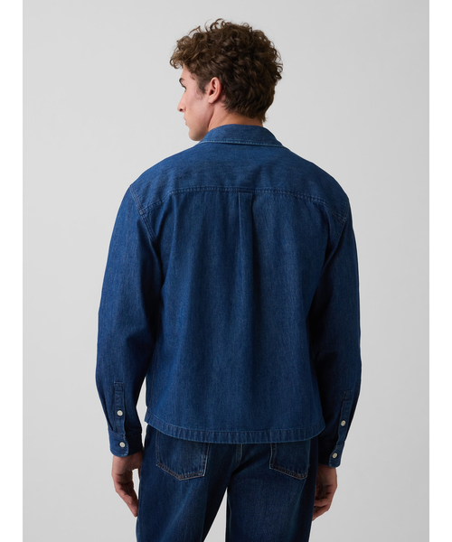 GAP(ギャップ)の「デニム リラックスフィット ストレートヘムシャツ(シャツ/ブラウス・メンズ・インディゴブルー・L/XL/XS/S/M)」の3枚目の写真