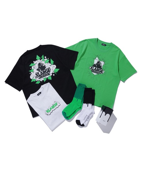 LIXTICK(リックスティック)の「XLARGE×LIXTICK CRACK WALL OG S/S TEE(Tシャツ/カットソー・メンズ・ブラック/グリーン/ホワイト・L/S/M/XL)」の19枚目の写真