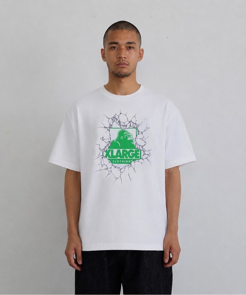 LIXTICK(リックスティック)の「XLARGE×LIXTICK CRACK WALL OG S/S TEE(Tシャツ/カットソー・メンズ・ブラック/グリーン/ホワイト・L/S/M/XL)」の5枚目の写真