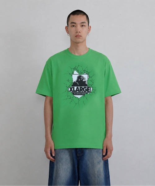 LIXTICK(リックスティック)の「XLARGE×LIXTICK CRACK WALL OG S/S TEE(Tシャツ/カットソー・メンズ・ブラック/グリーン/ホワイト・L/S/M/XL)」の7枚目の写真