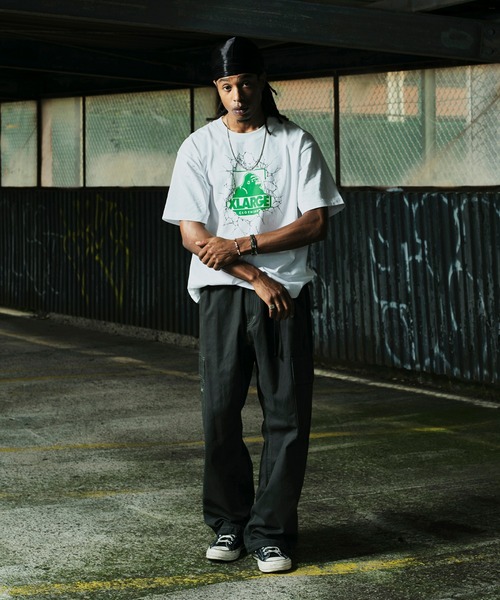 LIXTICK(リックスティック)の「XLARGE×LIXTICK CRACK WALL OG S/S TEE(Tシャツ/カットソー・メンズ・ブラック/グリーン/ホワイト・L/S/M/XL)」の22枚目の写真