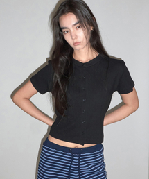 Eyelet Half Sleeve Cardigan Black