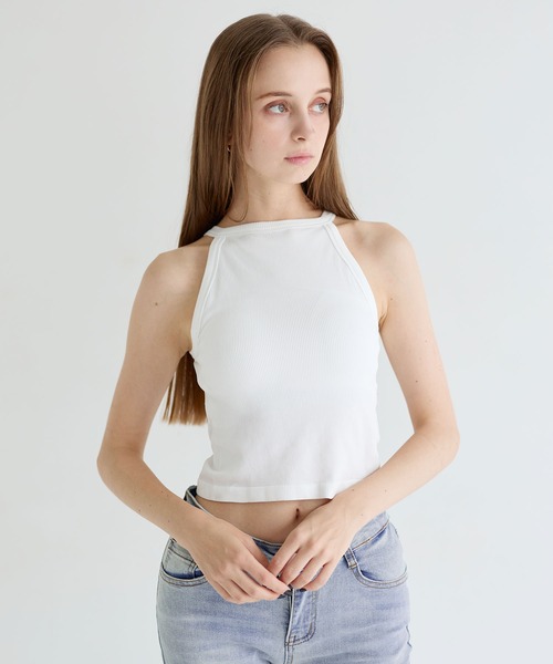 MSGirl(エムエスジーガール)の「アメリカンスリーブタンクトップ ブラトップ(タンクトップ・レディース・ブラック/ベージュ/ホワイト・FREE)」の20枚目の写真