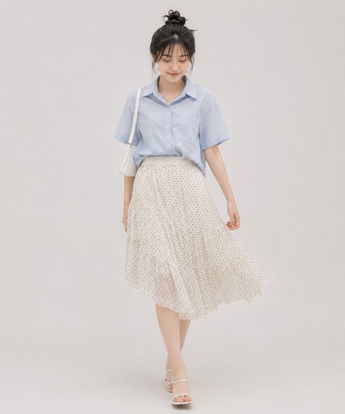 KONVINI(コンビニ)の「【KONVINI select】チュールスカート レディース バレエコア ドットチュール 重ね着レイヤード シアースカート 韓国ファッション(スカート・レディース・ホワイト/ブラック系その他/ホワイト系その他・FREE)」の9枚目の写真