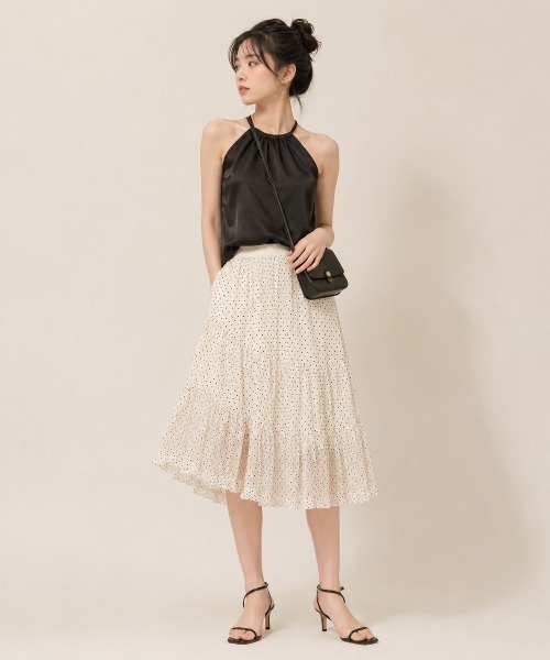 KONVINI(コンビニ)の「【KONVINI select】チュールスカート レディース バレエコア ドットチュール 重ね着レイヤード シアースカート 韓国ファッション(スカート・レディース・ホワイト/ブラック系その他/ホワイト系その他・FREE)」の12枚目の写真