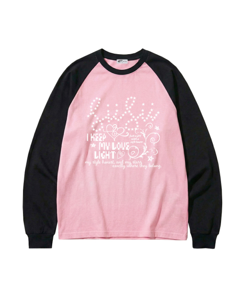 PAGESIISII(ページシシ)の「マイラブライトプリントセミオーバーフィットロングスリーブピンク(Tシャツ/カットソー・レディース・その他・MEDIUM)」の1枚目の写真