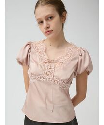 LILY BROWN（リリーブラウン）の「ヴィンテージレースサテントップス（Tシャツ/カットソー）」