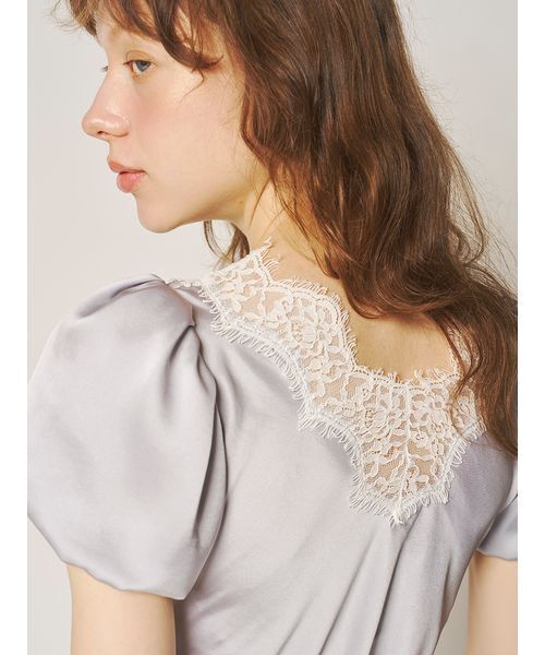 LILY BROWN(リリーブラウン)の「ヴィンテージレースサテントップス(Tシャツ/カットソー・レディース・ライトブルー/ブラック/アイボリー/ピンク・F)」の17枚目の写真