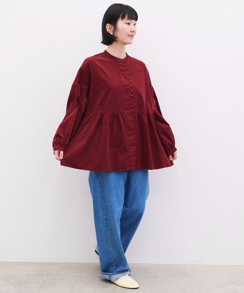 l'atelier du savon(アトリエドサボン)の「シャツコール ころころボタンブラウス(シャツ/ブラウス・レディース・ボルドー/サックスブルー/ピンク/アイボリー・FREE)」の8枚目の写真