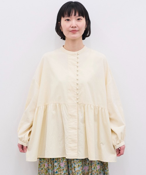 l'atelier du savon(アトリエドサボン)の「シャツコール ころころボタンブラウス(シャツ/ブラウス・レディース・ボルドー/サックスブルー/ピンク/アイボリー・FREE)」の10枚目の写真