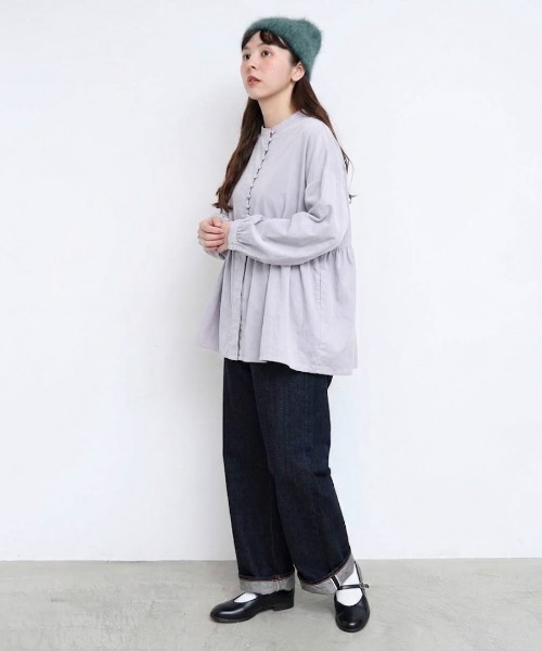 l'atelier du savon(アトリエドサボン)の「シャツコール ころころボタンブラウス(シャツ/ブラウス・レディース・ボルドー/サックスブルー/ピンク/アイボリー・FREE)」の6枚目の写真