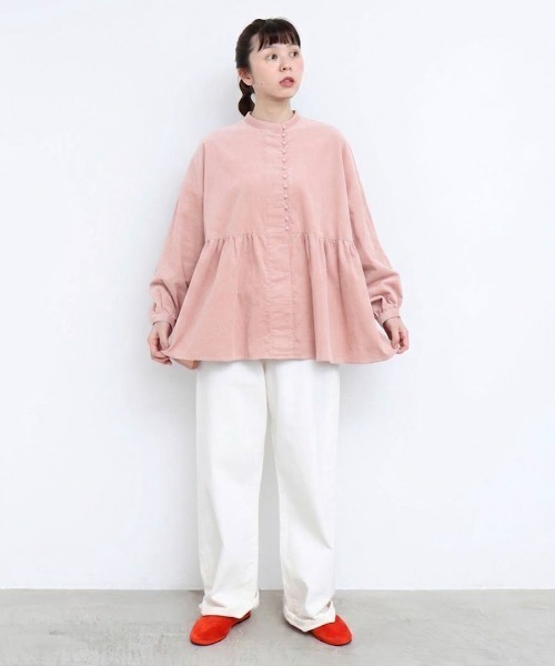 l'atelier du savon(アトリエドサボン)の「シャツコール ころころボタンブラウス(シャツ/ブラウス・レディース・ボルドー/サックスブルー/ピンク/アイボリー・FREE)」の7枚目の写真