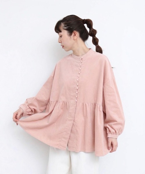 l'atelier du savon(アトリエドサボン)の「シャツコール ころころボタンブラウス(シャツ/ブラウス・レディース・ボルドー/サックスブルー/ピンク/アイボリー・FREE)」の17枚目の写真