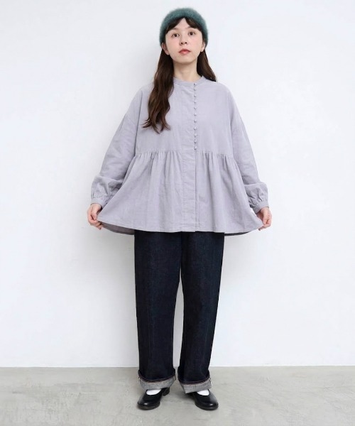 l'atelier du savon(アトリエドサボン)の「シャツコール ころころボタンブラウス(シャツ/ブラウス・レディース・ボルドー/サックスブルー/ピンク/アイボリー・FREE)」の16枚目の写真