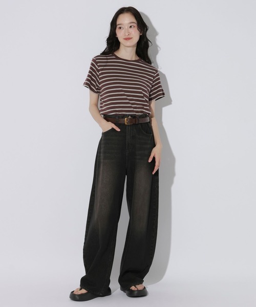 LAKOLE（ラコレ）の「＜多機能ウェア＞アソートチビTEE / 1054027（Tシャツ/カットソー・レディース・ブラウン/オフホワイト/ブラック/クリーム/アイボリー・LARGE/MEDIUM）」の7枚目の写真