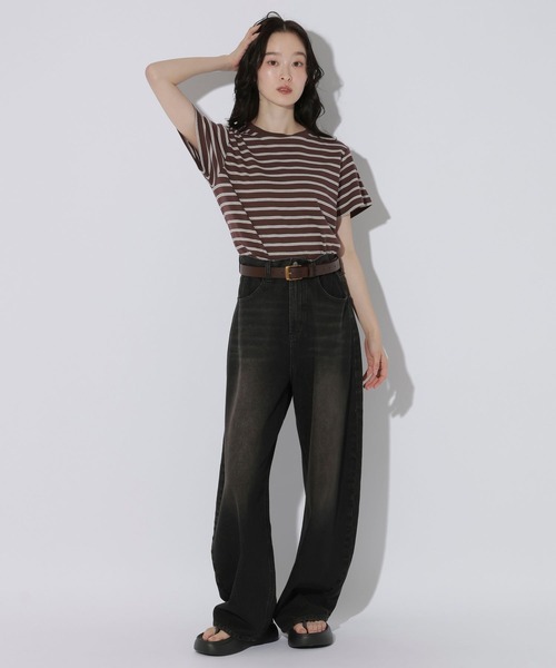 LAKOLE（ラコレ）の「＜多機能ウェア＞アソートチビTEE / 1054027（Tシャツ/カットソー・レディース・ブラウン/オフホワイト/ブラック/クリーム/アイボリー・LARGE/MEDIUM）」の8枚目の写真