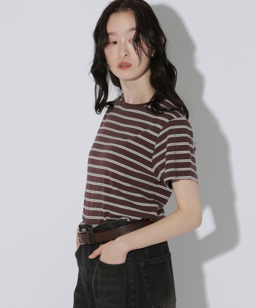LAKOLE（ラコレ）の「＜多機能ウェア＞アソートチビTEE / 1054027（Tシャツ/カットソー・レディース・ブラウン/オフホワイト/ブラック/クリーム/アイボリー・LARGE/MEDIUM）」の12枚目の写真
