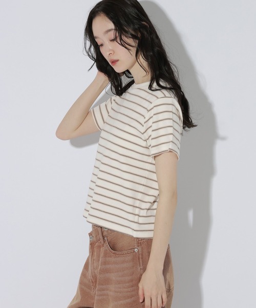 LAKOLE（ラコレ）の「＜多機能ウェア＞アソートチビTEE / 1054027（Tシャツ/カットソー・レディース・ブラウン/オフホワイト/ブラック/クリーム/アイボリー・LARGE/MEDIUM）」の16枚目の写真