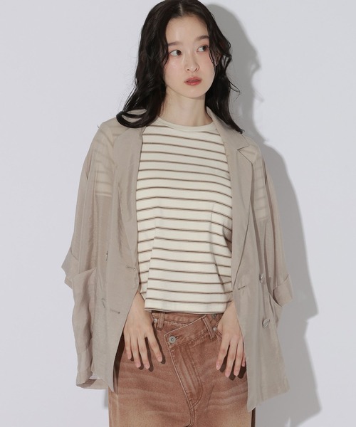 LAKOLE（ラコレ）の「＜多機能ウェア＞アソートチビTEE / 1054027（Tシャツ/カットソー・レディース・ブラウン/オフホワイト/ブラック/クリーム/アイボリー・LARGE/MEDIUM）」の18枚目の写真