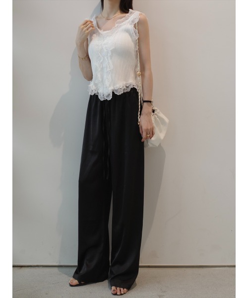 amel(エイメル)の「サテンリラックスロングパンツ(その他パンツ・レディース・ブラック・FREE)」の3枚目の写真