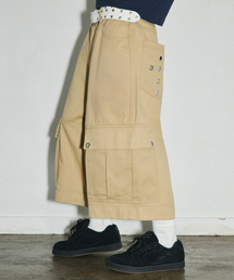 SCALLYWAG | クロスアイレットワイドカーゴバミューダパンツ[ベージュ](その他パンツ)