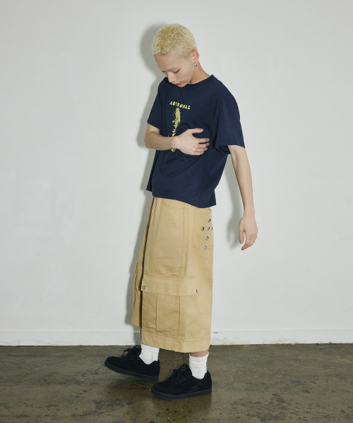 SCALLYWAG（スカリーワグ）の「クロスアイレットワイドカーゴバミューダパンツ[ベージュ]（その他パンツ・レディース・その他・SMALL/MEDIUM/LARGE）」の3枚目の写真