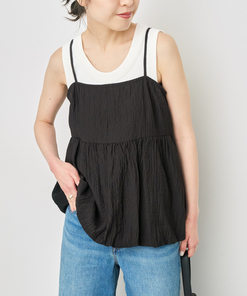 Spick & Span(スピックアンドスパン)の「バルーンヘムキャミソール(キャミソール・レディース・ホワイト系その他/ブラック・FREE)」の9枚目の写真